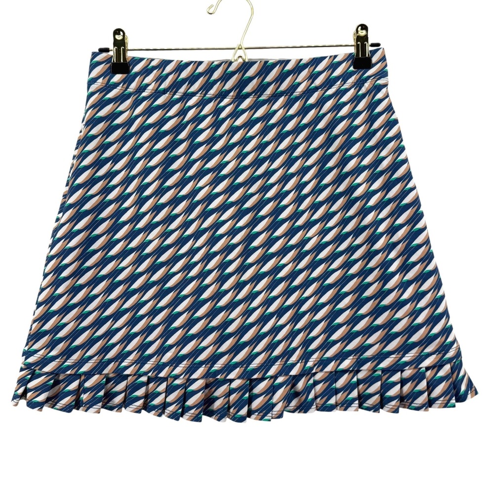 J.McLaughlin Womens S Catalina Geometric Ruffle Hem Golf Pickleball Tennis Skort